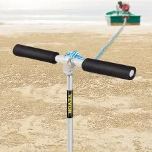 VEVOR Ancla de arena, barrena de 36 pulgadas de longitud para la playa y banco de arena, anclaje de tornillo de acero inoxidable 316 con mango extraíble, línea elástica y bolsa de transporte, para jet