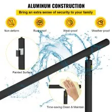 VEVOR Kit de barandillas para escaleras al aire libre, pasamanos de 5 pies 0-5 escalones, ángulo ajustable, barandilla de aluminio negro para escaleras para ancianos, pasamanos para escalones interiores y exteriores
