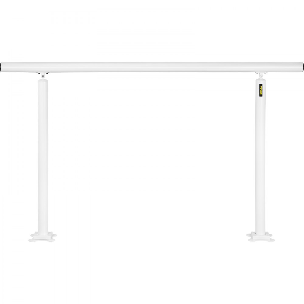 Kit de barandilla de escalera para exteriores VEVOR, pasamanos de 1,5 m para 0-5 escalones, pasamanos de aluminio blanco con ángulo ajustable para personas mayores, pasamanos para escaleras exteriores