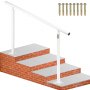 VEVOR Kit de barandillas para escaleras al aire libre, pasamanos de 5 pies 0-5 escalones, ángulo ajustable, barandilla de aluminio blanco para escaleras para ancianos, pasamanos para escalones al aire libre