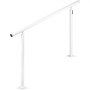 VEVOR Outdoor Stair Railing Kit, 5 FT Handrails 0-5 Steps, Adjustable Angle White Aluminum Stair Hand Rail for The Elderly, Handrails for Outdoor Steps