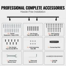 Pasamanos para escaleras VEVOR de 12 pies, pasamanos de montaje en pared para escaleras interiores, pasamanos de aleación de aluminio engrosado con kit de instalación, capacidad de carga de 440 libras para escaleras exteriores