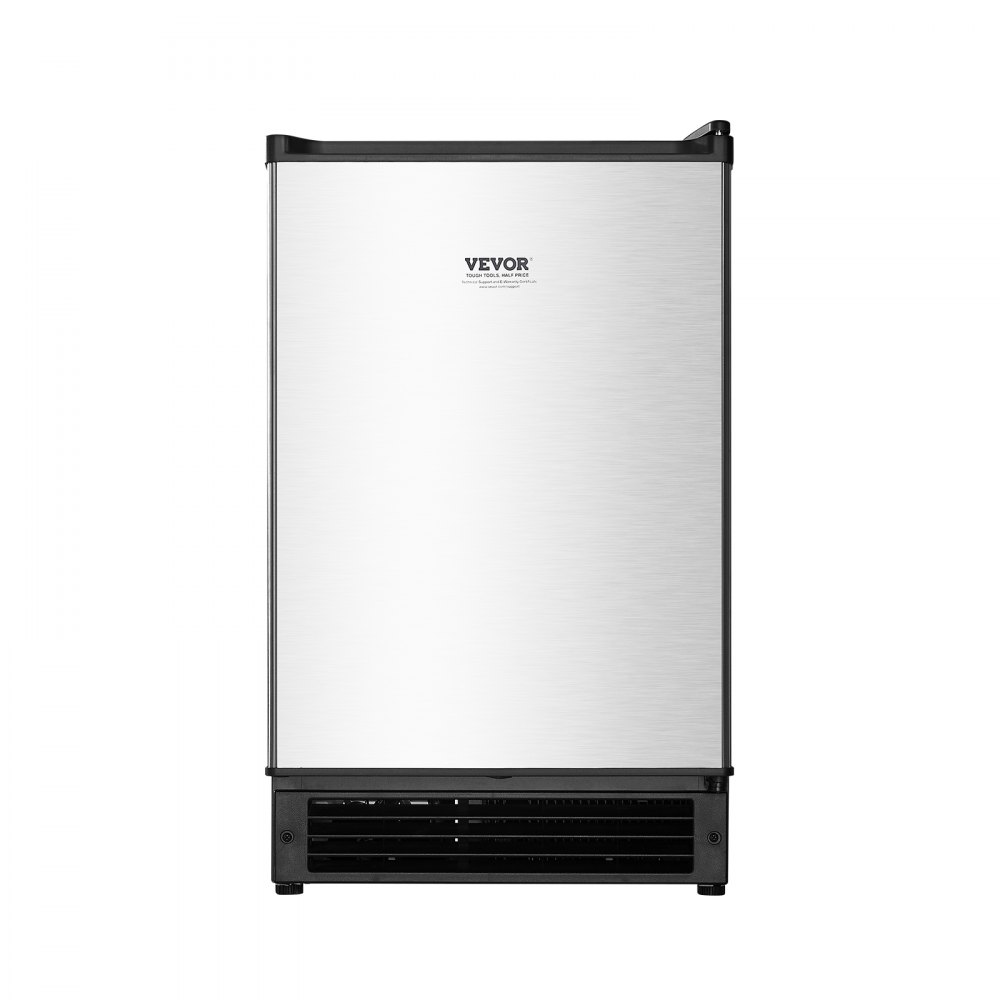 Máquina de hielo empotrada bajo encimera VEVOR, 15 lb/día, con puerta reversible, de acero inoxidable, para cocinas comerciales y domésticas, sin drenaje.