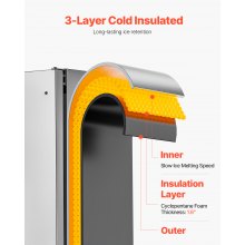 Máquina para fabricar hielo debajo del mostrador, 66 lb/día, máquina para fabricar hielo incorporada con puerta reversible