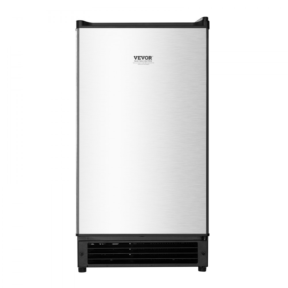 Máquina de hielo empotrada bajo encimera VEVOR, capacidad de 11 kg/día, con puerta reversible, de acero inoxidable, para cocinas comerciales y domésticas, sin drenaje.
