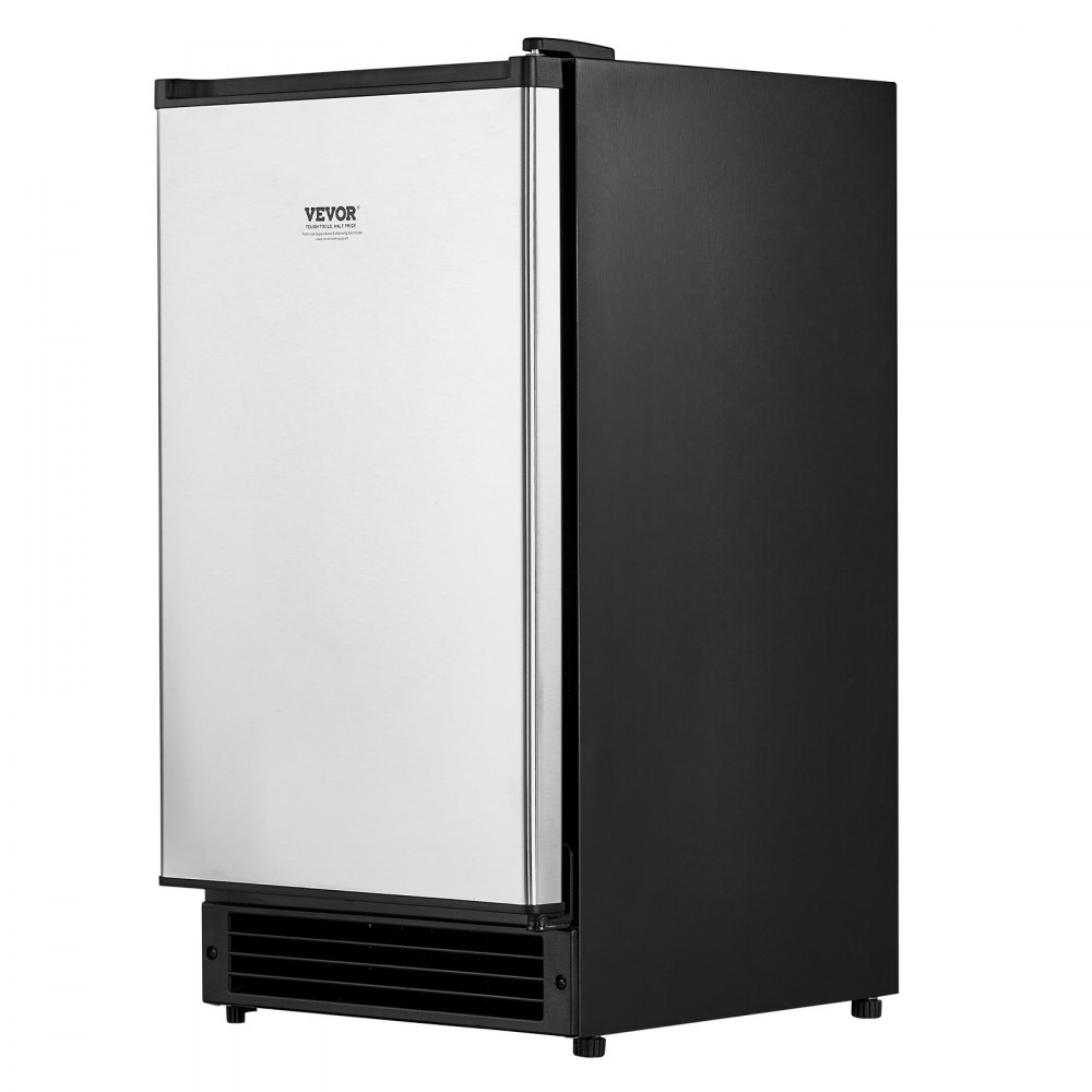 Máquina de hielo empotrada bajo encimera VEVOR, capacidad de 11 kg/día, con puerta reversible, de acero inoxidable, para cocinas comerciales y domésticas, sin drenaje.