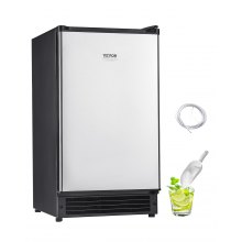 Máquina para fabricar hielo debajo del mostrador, 25 libras por día, máquina para fabricar hielo incorporada con puerta reversible