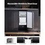 VEVOR Máquina de hielo empotrada bajo encimera, 22,7 kg/día, con bomba de drenaje, puerta reversible, acero inoxidable, máquina de hielo independiente para cocinas comerciales y domésticas.