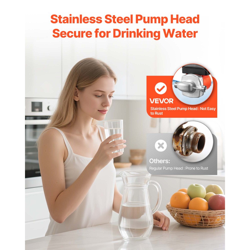 Bomba de recirculación de agua caliente VEVOR con válvula de derivación, kit de bomba de recirculación instantánea con temporizador, adaptador, sistema de circulación, cabezal de acero inoxidable, 0,13 HP, 110-120 V, para calentadores de agua de tanque.