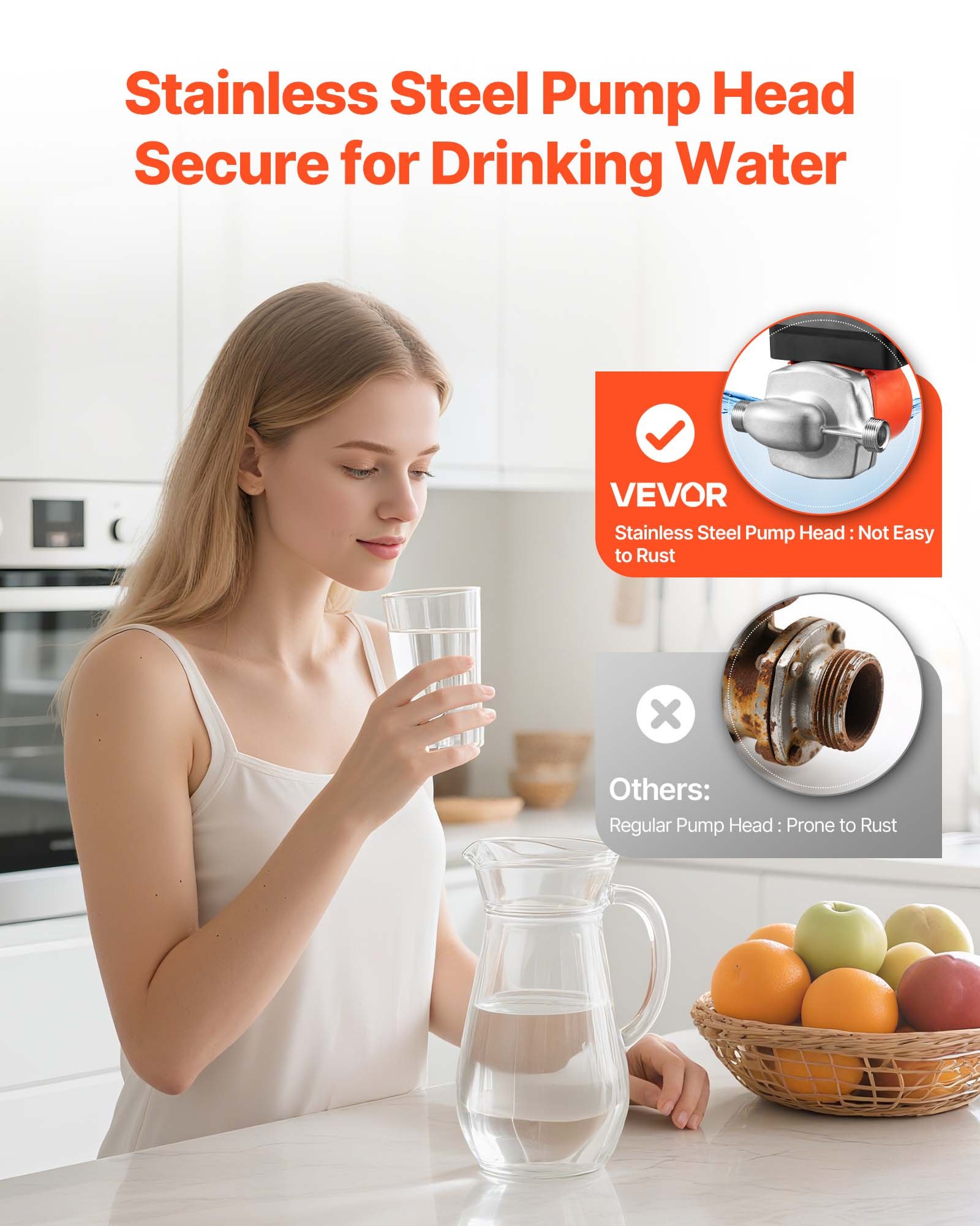 Bomba de recirculación de agua caliente VEVOR con válvula de derivación, kit de bomba de recirculación instantánea con temporizador, adaptador, sistema de circulación, cabezal de acero inoxidable, 0,13 HP, 110-120 V, para calentadores de agua de tanque.