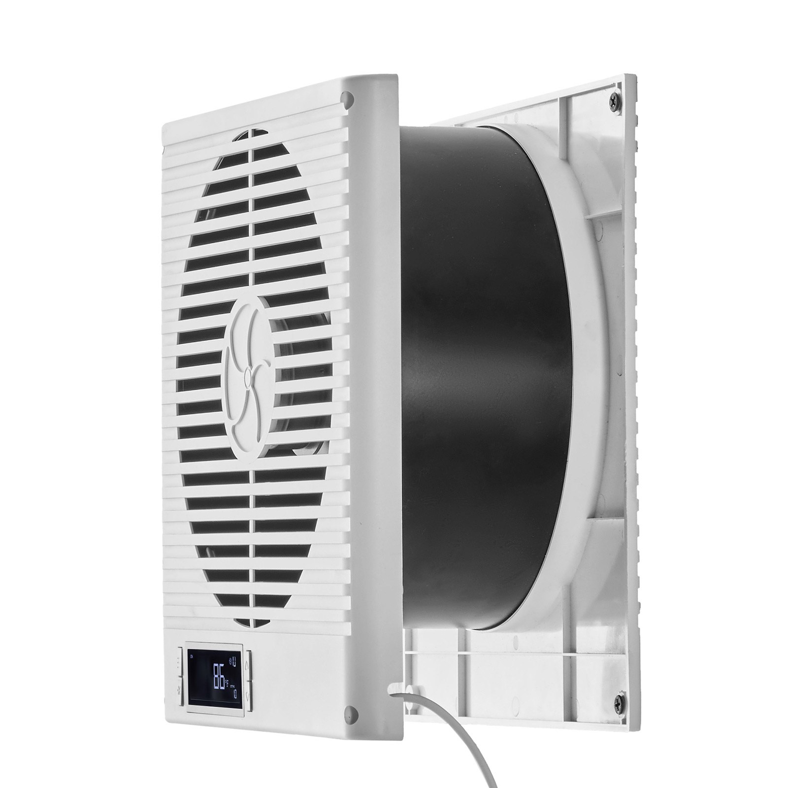Ventilador de pared VEVOR de 7.5 pulgadas, 2 en 1, 305 CFM, con control remoto y flujo de aire bidireccional, 10 velocidades de ventilación, silencioso, para cocina, sala de estar, lavandería y taller.