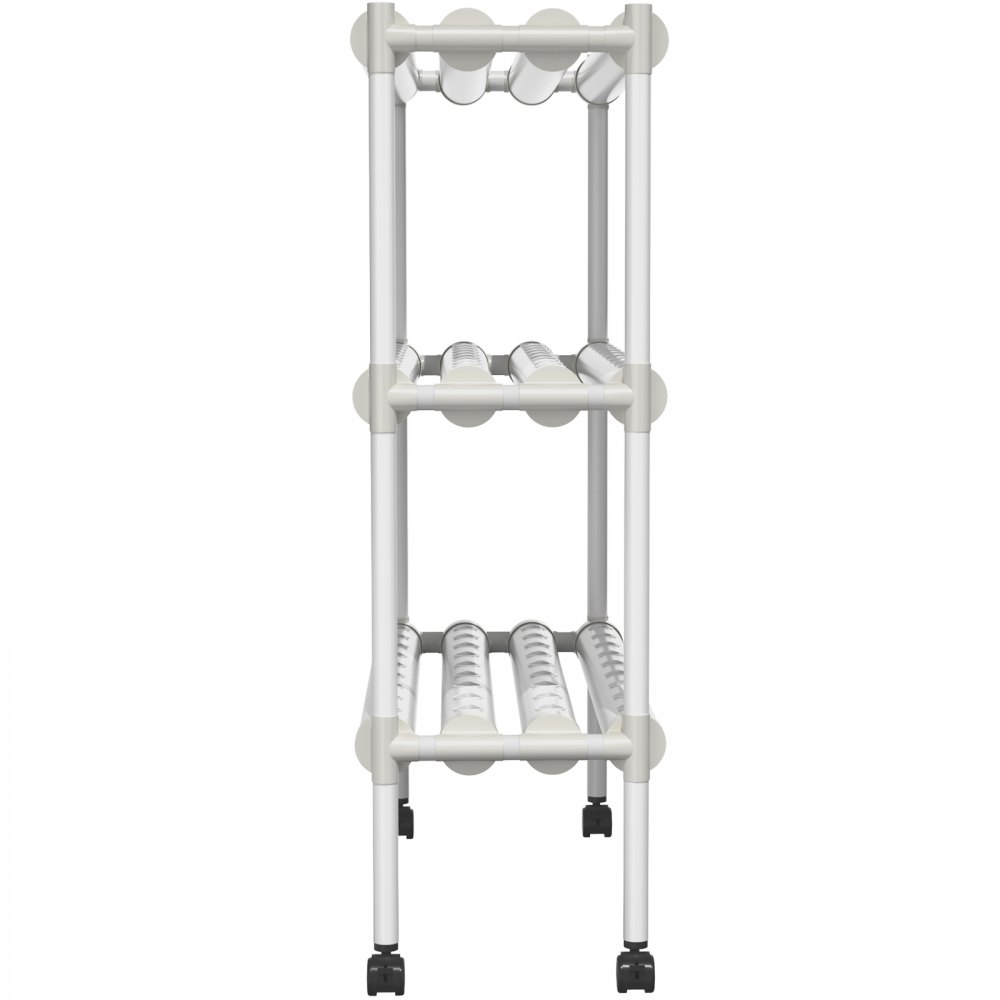 Tuspuzz Sistema de cultivo hidropónico vevor, 108 lugares, 12 tuberías de PVC - u de grado alimenticio, kit de cultivo interior de 3 plantas, con bomba de agua, cronómetro, cesta de nido, esponja