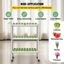 Tuspuzz Sistema de cultivo hidropónico vevor, 108 lugares, 12 tuberías de PVC - u de grado alimenticio, kit de cultivo interior de 3 plantas, con bomba de agua, cronómetro, cesta de nido, esponja