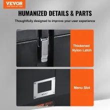 VEVOR Transportador de alimentos aislado, capacidad de 36 cuartos, caja caliente apilable para catering con 3 sartenes de acero inoxidable, calentador de alimentos LLDPE de carga superior con asas lat
