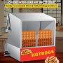 VEVOR Hot Dog Steamer, 36L/32.69Qt, Classic Hut Steamer para 96 Hot Dogs y 30 bollos, calentador de pan eléctrico con puerta abatible, ventana acrílica, placa de partición, clip para alimentos, cinta de PTFE, acero inoxidable