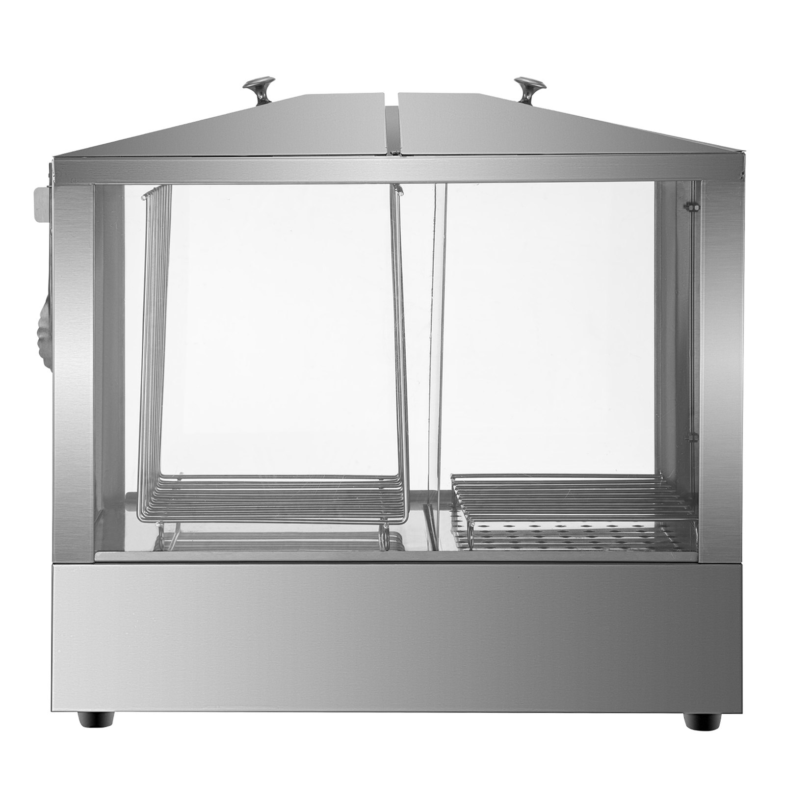 VEVOR Hot Dog Steamer, 36L/32.69Qt, carga superior Hut Steamer para 100 Hot Dogs y 48 bollos, calentador de pan eléctrico con ventanas acrílicas, estantes de placa de partición, clip de alimentos, cinta de PTFE, acero inoxidable