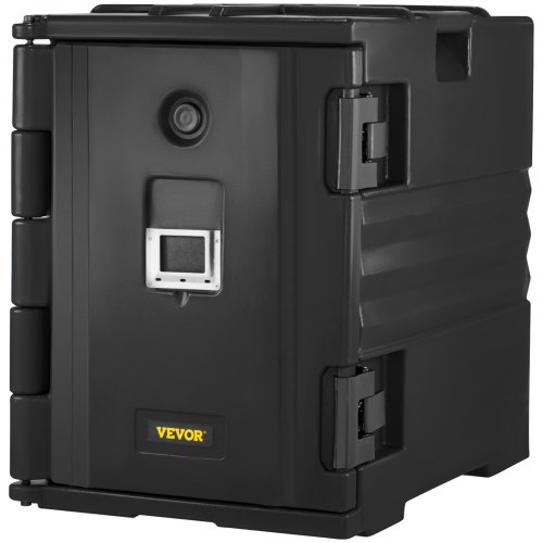 VEVOR - Caja de catering de carga frontal con aislamiento para bandejas de alimentos, apilable, 82 cuartos de galón, color negro