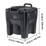 Transportador de alimentos isotérmico VEVOR, capacidad de 32 cuartos, caja térmica apilable para catering con barril de acero inoxidable, calentador de alimentos de carga superior de LLDPE con asas integradas, hebillas y base fija, para comedores de restaurantes, B