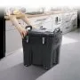 Transportador de alimentos isotérmico VEVOR, capacidad de 32 cuartos, caja térmica apilable para catering con barril de acero inoxidable, calentador de alimentos de carga superior de LLDPE con asas integradas, hebillas y base fija, para comedores de restaurantes, B