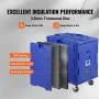 VEVOR Porta bandejas para alimentos aislado, caja caliente de 82 cuartos para catering, porta cajas de alimentos LLDPE con hebilla de una pieza, calentador de alimentos de carga frontal con asas, cargador final con ruedas para restaurante, cantina, etc.