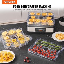 VEVOR Máquina deshidratadora de alimentos, deshidratador de frutas de 5 bandejas, secadora de alimentos eléctrica de 300 W con temporizador digital ajustable y temperatura para cecina, hierbas, carne, carne de res, frutas, golosinas para perros y verduras, lista ETL