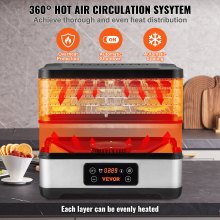 VEVOR Máquina deshidratadora de alimentos, deshidratador de frutas de 5 bandejas, secadora de alimentos eléctrica de 300 W con temporizador digital ajustable y temperatura para cecina, hierbas, carne, carne de res, frutas, golosinas para perros y verduras, lista ETL