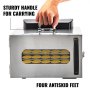 Máquina deshidratadora de alimentos VEVOR, deshidratador desigual, acero inoxidable, 6 bandejas con LED