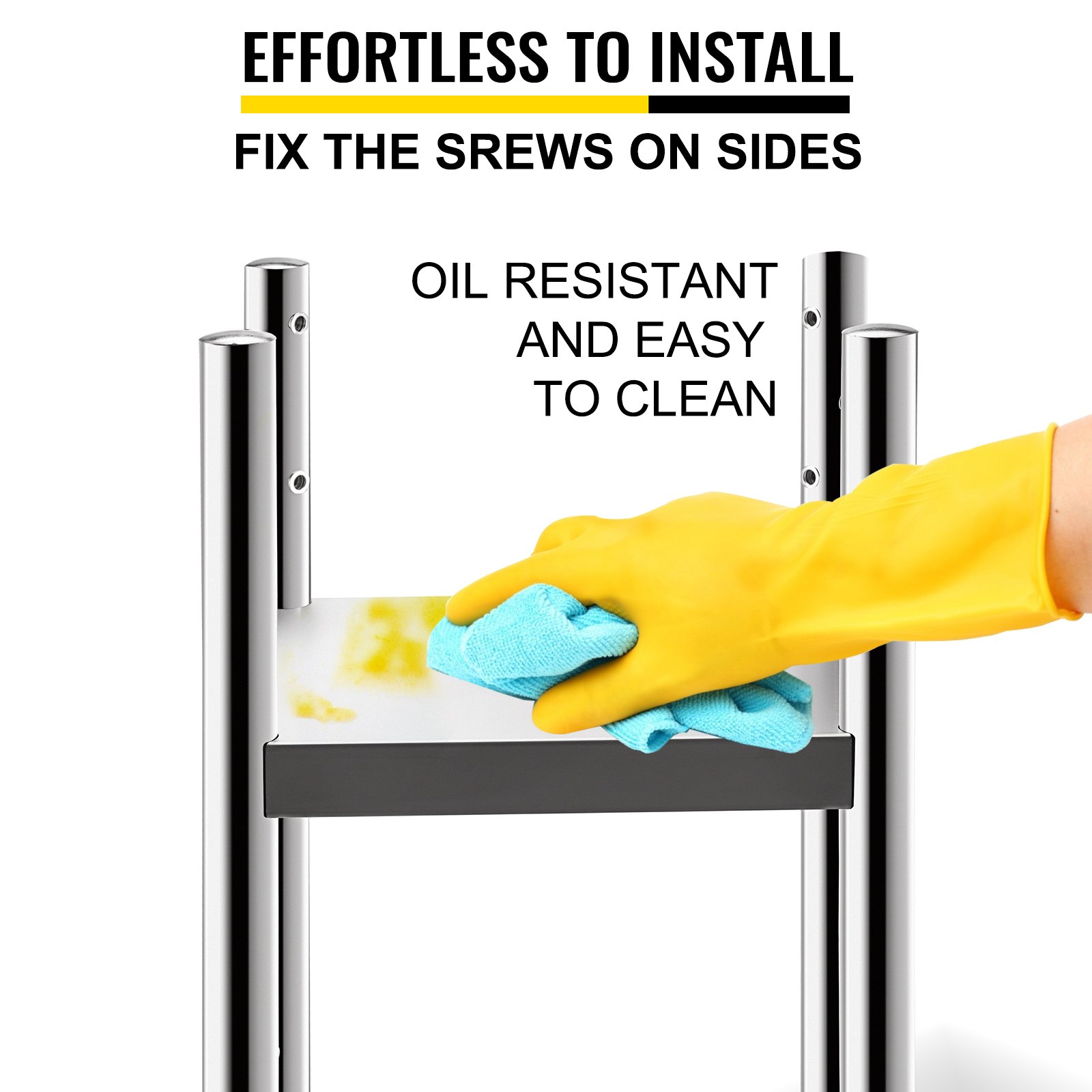 Soporte para calentar arroz VEVOR de 35,5 x 35,5 cm. Soporte para equipo de restaurante. Soporte para calentar sushi de acero inoxidable. Dos estantes inferiores. Soporte para equipo de cocina comercial. Calentador de arroz comercial con ruedas y dos frenos.