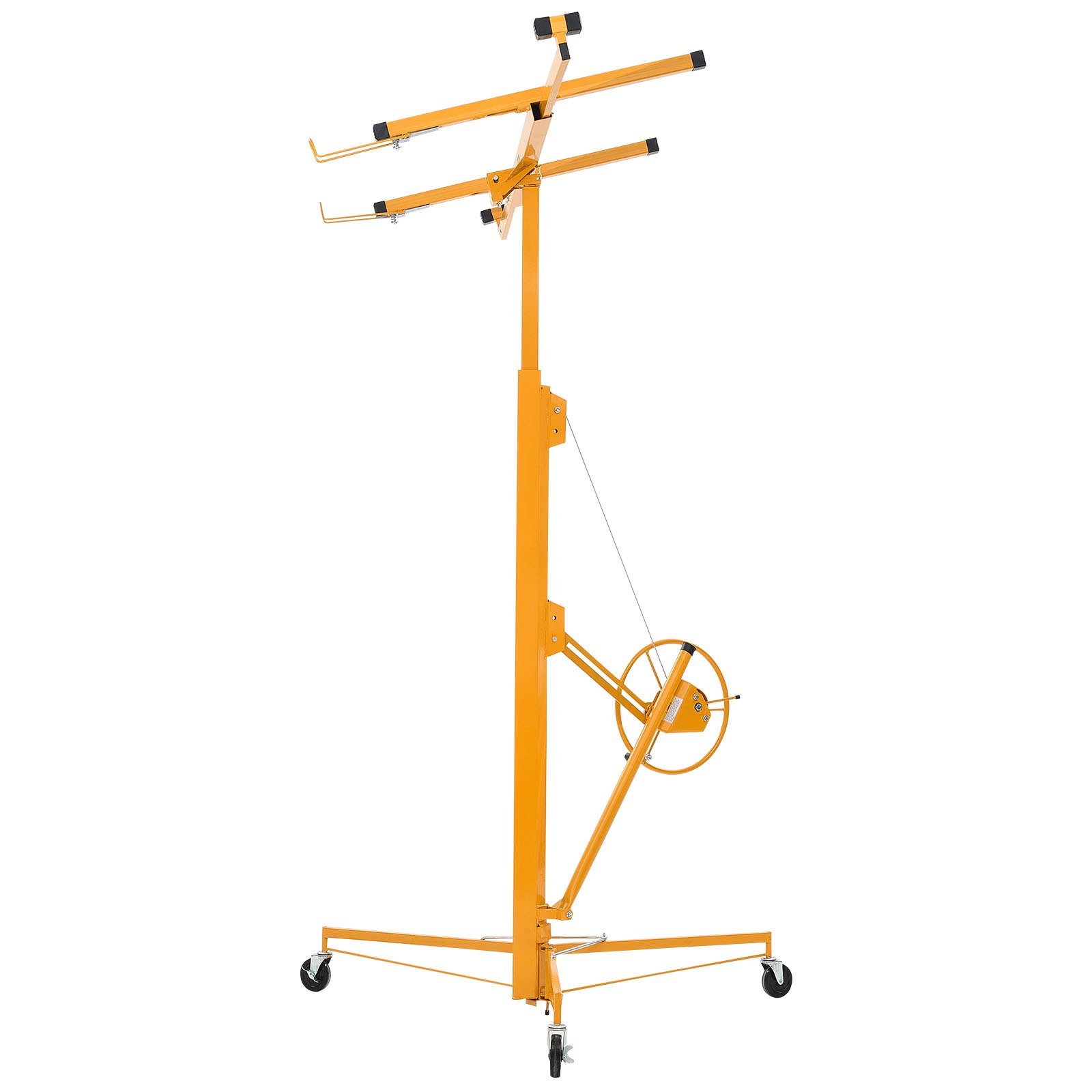Elevador de paneles de yeso VEVOR de 16 pies, elevador de paneles de yeso de alta resistencia de 150 libras con brazo telescópico ajustable, ruedas bloqueables, herramientas de elevación de paneles de yeso, ideal para instalación en techos y paredes (amarillo)