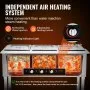 VEVOR Calentador de alimentos comercial de 3 sartenes, mesa de vapor eléctrica de 3 x 20,6 cuartos, calentador de alimentos profesional para catering buffet de 1500 W con 4 ruedas (2 con cerradura), servidor de acero inoxidable de grado alimenticio para restaurante de fiesta