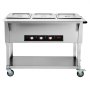 VEVOR 3-Pan Commercial Food Warmer, 3 x 20.6QT Electric Warm Table, 1500W Professional Buffet Catering Food Warmer with 4 Wheels (2 Lockable), Food Grade Stainless Steel Server for Party Restaurant