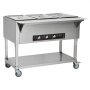 VEVOR 3-Pan Commercial Food Warmer, 3 x 20.6QT Electric Warm Table, 1500W Professional Buffet Catering Food Warmer with 4 Wheels (2 Lockable), Food Grade Stainless Steel Server for Party Restaurant