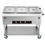 VEVOR 3-Pan Commercial Food Warmer, 3 x 20.6QT Electric Warm Table, 1500W Professional Buffet Catering Food Warmer with 4 Wheels (2 Lockable), Food Grade Stainless Steel Server for Party Restaurant