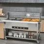 Calentador de alimentos comercial VEVOR de 4 bandejas, mesa de vapor eléctrica de 4 x 20.6 cuartos, calentador de alimentos profesional para bufés y catering de 2000 W con protector contra estornudos de acrílico, servidor de acero inoxidable de grado alimenticio para restaurantes y fiestas.