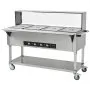 Calentador de alimentos comercial VEVOR de 4 bandejas, mesa de vapor eléctrica de 4 x 20.6 cuartos, calentador de alimentos profesional para bufés y catering de 2000 W con protector contra estornudos de acrílico, servidor de acero inoxidable de grado alimenticio para restaurantes y fiestas.