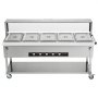 VEVOR Calentador de alimentos comercial de 5 bandejas, mesa de vapor eléctrica de 5 x 20.6 qt, calentador de alimentos profesional de 3750 W para catering y bufé con protector antiestornudos de acrílico, servidor de acero inoxidable de grado alimenticio para fiestas y restaurantes