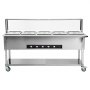 VEVOR Calentador de alimentos comercial de 5 bandejas, mesa de vapor eléctrica de 5 x 20.6 qt, calentador de alimentos profesional de 3750 W para catering y bufé con protector antiestornudos de acrílico, servidor de acero inoxidable de grado alimenticio para fiestas y restaurantes