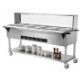 VEVOR Calentador de alimentos comercial de 5 bandejas, mesa de vapor eléctrica de 5 x 20.6 qt, calentador de alimentos profesional de 3750 W para catering y bufé con protector antiestornudos de acrílico, servidor de acero inoxidable de grado alimenticio para fiestas y restaurantes