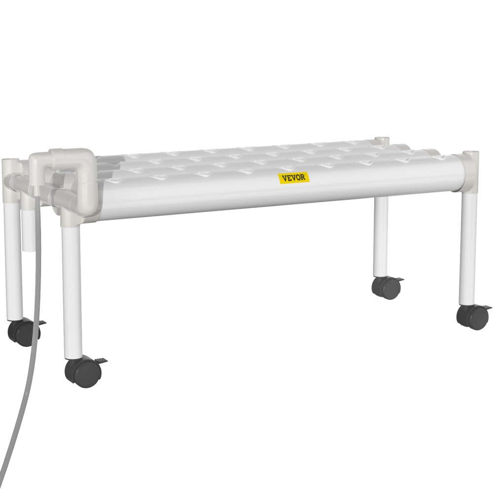 Sistema de cultivo hidropónico VEVOR, 36 sitios, 4 tubos de PVC-U de grado alimenticio, kit de plantación interior de 1 capa con bomba de agua, temporizador, cesta nido, esponja para frutas, verduras, hierbas, blanco