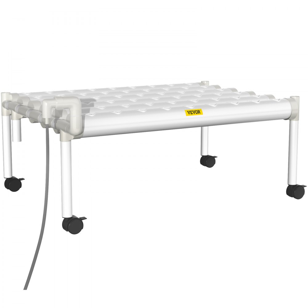 Sistema de cultivo hidropónico VEVOR, 54 sitios, 6 tubos de PVC-U de grado alimenticio, kit de plantación interior de 1 capa con bomba de agua, temporizador, cesta nido y esponja para frutas, verduras y hierbas, color blanco