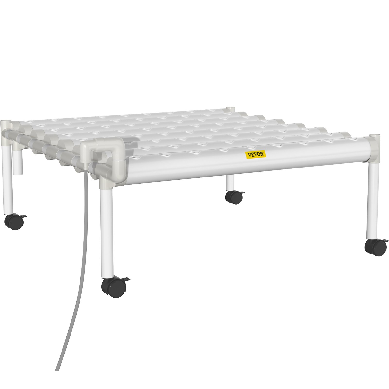 Sistema de cultivo hidropónico VEVOR, 72 sitios, 8 tubos de PVC-U de grado alimenticio, kit de plantación interior de 1 capa con bomba de agua, temporizador, cesta nido, esponja para frutas, verduras, hierbas, blanco