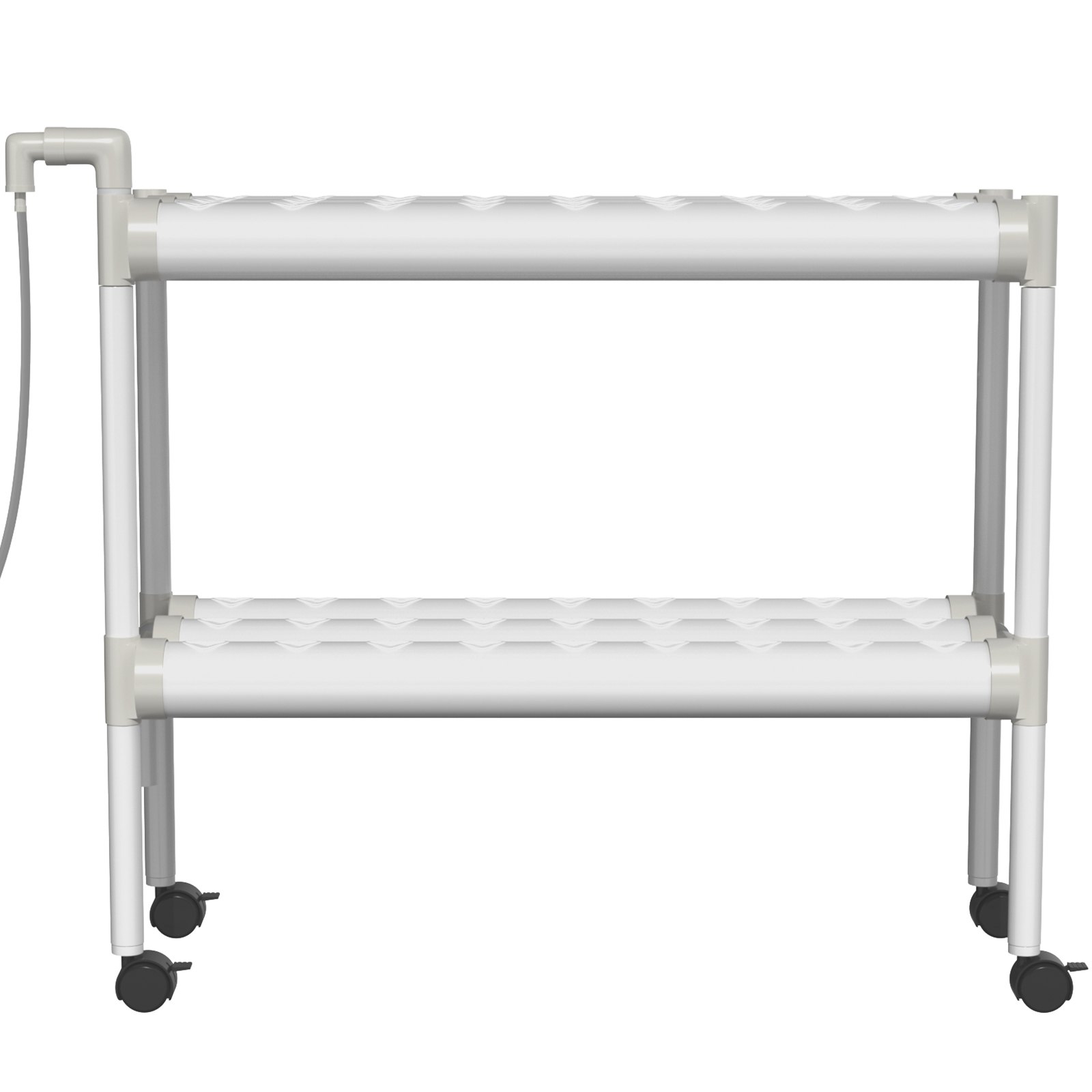 Sistema de cultivo hidropónico VEVOR, 54 sitios, 6 tubos de PVC-U de grado alimenticio, kit de plantación interior de 2 capas con bomba de agua, temporizador, cesta nido, esponja para frutas, verduras, hierbas, blanco