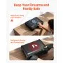 Caja fuerte para armas VEVOR, resistente, con huella dactilar, contraseña y llave, con 3 vías de acceso rápido e iluminación para 2 pistolas y 2 cargadores, ideal para mesita de noche, escritorio o coche.
