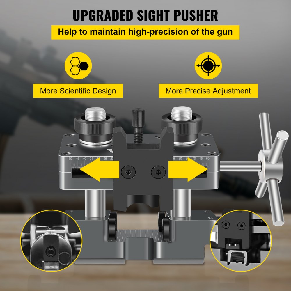 Herramienta de vista VEVOR para ajuste y mantenimiento de vista de alta precisión, herramienta de vista de aluminio, herramienta de ensamblaje de punta de vista delantera y trasera reversible para semiautomático (negro)