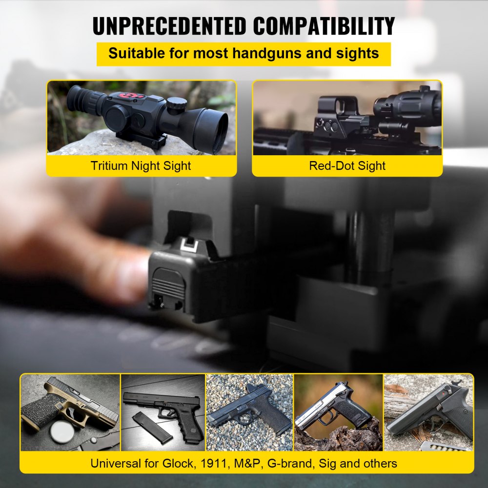 Herramienta de vista VEVOR para ajuste y mantenimiento de vista de alta precisión, herramienta de vista de aluminio, herramienta de ensamblaje de punta de vista delantera y trasera reversible para semiautomático (negro)