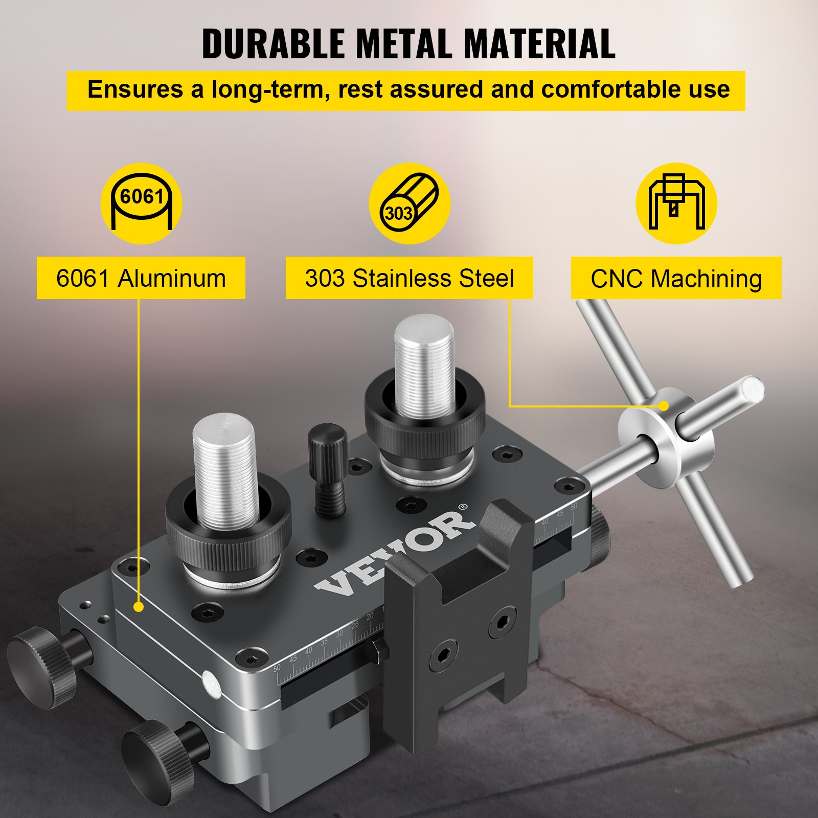 Herramienta de vista VEVOR para ajuste y mantenimiento de vista de alta precisión, herramienta de vista de aluminio, herramienta de ensamblaje de punta de vista delantera y trasera reversible para semiautomático (negro)