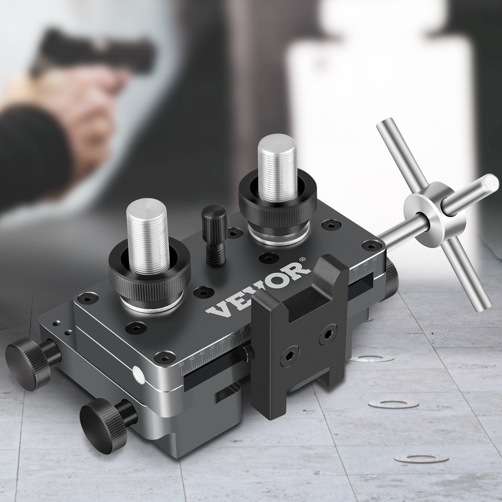 Herramienta de vista VEVOR para ajuste y mantenimiento de vista de alta precisión, herramienta de vista de aluminio, herramienta de ensamblaje de punta de vista delantera y trasera reversible para semiautomático (negro)