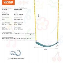 VEVOR - Juego de 2 columpios de repuesto para columpios de exterior, cadena de 66 pulgadas