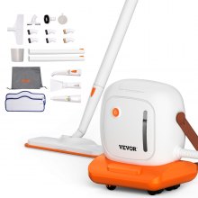 VEVOR Limpiador a vapor para uso doméstico, limpiador a vapor portátil con tanque de 45 oz, 20 accesorios y cable de alimentación de 16.4 pies, vaporizador para limpieza profunda de pisos, ventanas, lechada, parrillas, automóviles y más