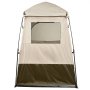 VEVOR Tienda de Campaña de 1 Habitación, con Ducha e Inodoro Impermeable, Cambiador, Piquetas, Cuerdas, Bolsa de Transporte y Travesaño, Fabricada en Tela Oxford 210D, Caqui, 145 x 145 x 215 cm